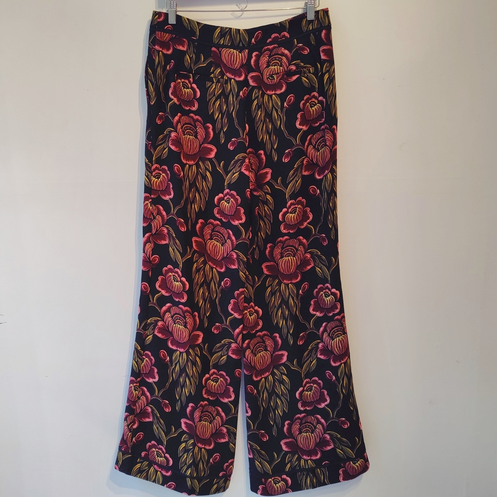 Bloomsbury Floral Print Wide Leg Trouser Ann Taylor 10